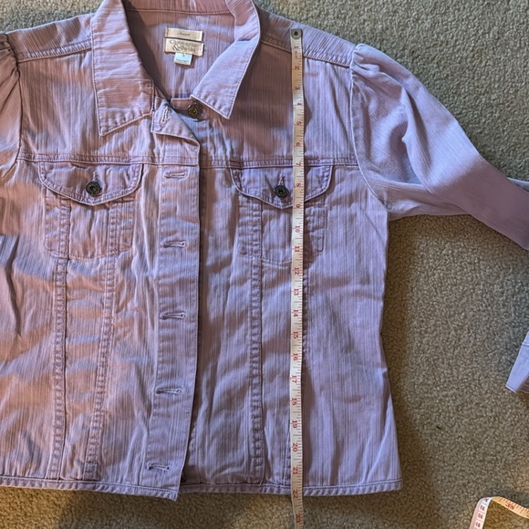 Christopher & Banks Women's Jean Jacket in Lilac and Lavendar - Picture 11 of 12